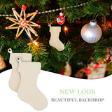 EXCEART 50Pcs Christmas Wooden Stockings Cutouts Wooden Pieces Unfinished Wood Slices for DIY Wood Crafts Stockings Embellishments Christmas Tree EXCEART