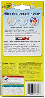 Crayola Ultra Clean Washable Markers, Fine Line Markers, School Supplies, 8 Count, Multicolor Crayola