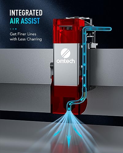 OMTech Light B10 Laser Engraver, 10W Output Diode Laser Module with Air Assist, Desktop Wood Laser Cutter Metal Engraver Machine, Ultra Fast & OMTech