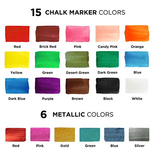 Chalkola Basic Art Bundle - 21 Markers + 5 White Variety Chalkola