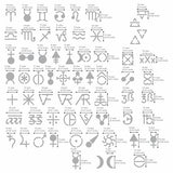 Aleks Melnyk No.398 Metal Stencil, Alchemical Symbols, Small Stencil, 1 PC, Template for Wood Burning, Engraving, Crafting, Scrapbook Aleks Melnyk