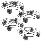 Bright Creations 4 Pack Metal Rolling Plant Stand Base, Planter Caddy with Wheels for Indoor and Outdoor Pots (10.6 Inches) Bright Creations