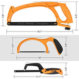 BEETRO Hacksaw Frame Set, 12’’ Hacksaw Frame, 6’’ Hacksaw Frame and 10'' Mini Hacksaw, Including Six Extra Blades, Handsaw for Metal, Wood, PVC Pipes BEETRO