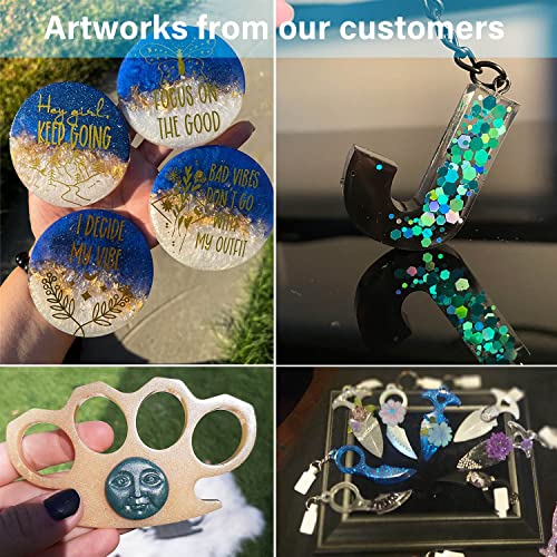 DR. RESIN Clear Epoxy Resin Kit 2 Part Art Resin 32 oz Crystal Countertop Epoxy Kit with Measuring Cups Sticks Spreader Gloves DR. RESIN