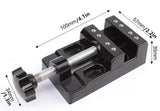 Mini Bench Clamp Flat Table Vice Adjustable Drill Press Vice for DIY Jewelry Walnut Nuclear Drilling Carving Watch Repair Tool Hozzwhoo