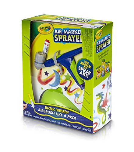Crayola Air Marker Sprayer Airbrush Kit, Gift for Kids Age 8, 9, 10 Crayola