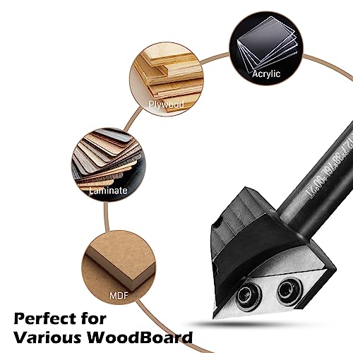 Genmitsu 1/2" Shank Router Bit, 90 Degree V Groove Carbide Inserts, CNC Milling Machine Router Bits for Woodworking 2D/3D Signmaking, Lettering, Genmitsu