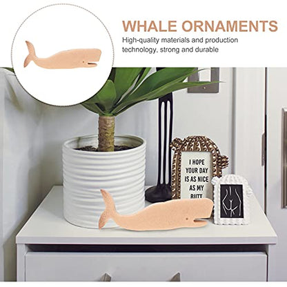 PartyKindom 1Pc Whale Ornament Whale Wooden sea Animal Decors DIY Wood Ornaments Wooden Whale Sculpture Wood Carving Sculpture Wooden Whale Decor