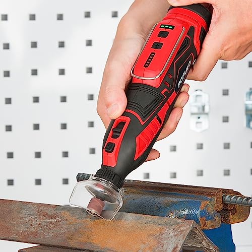 POPULO 12V Cordless Rotary Tool Kit, 5 Variable Speeds, Max Load Speed up to 32000RPM, Powerful Engraver, Sander, Polisher, 114 Easy Change - WoodArtSupply