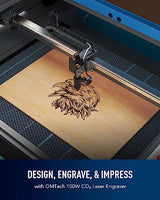 OMTech 100W CO2 Laser Engraver with LightBurn, 20x28 Inch Laser Engraving Cutting Machine with 4 Way Pass Through Air Assist Water Pump Wheels, OMTech