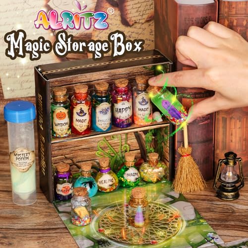 Alritz Mystery Potions Kit for Kids, 20 Magic Mix Witch Potion Bottles, Happy Christmas Decorations Pumpkin Table Craft Toys for Boys & Girls Age 6 7 Alritz