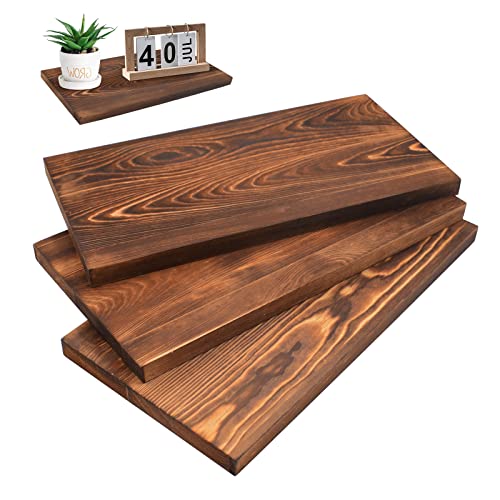 3Pack Unfinished Wood Rectangles Thick Heavy Carbonized Paulownia Wood Art Boards Blank Wooden Chipboard for Wall Shelf DIY Crafts Home Decorations - WoodArtSupply