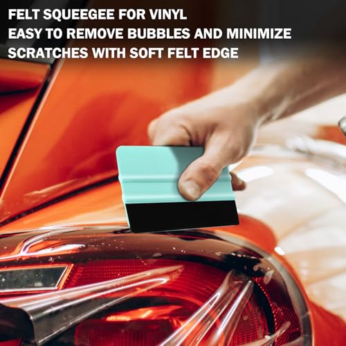 WRAPXPERT Squeegee for Vinyl- Felt Vinyl Squeegee 2 Pcs,Purple and Teal Squeegee Scraper Tool Kit for Crafts Car Wrap Window Tint Wallpaper Glass WRAPXPERT