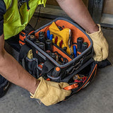 Klein Tools 5541610-14 Tool Bag with Shoulder Strap Has 40 Pockets for Tool Storage and Orange Interior Klein Tools