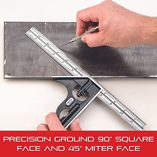 Starrett Square Head for 12"/300mm and Larger Combination Squares, Combination Sets, and Bevel Protractors - Smooth-Finished, Hardened Steel Center - WoodArtSupply