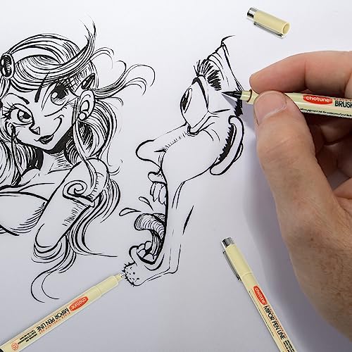 GETHPEN Micro-Pen Fineliner Ink Pens, 6 Pack Black Micro Fine Point Drawing Pens Waterproof Archival Ink Multiliner Pens for Artist Illustration,