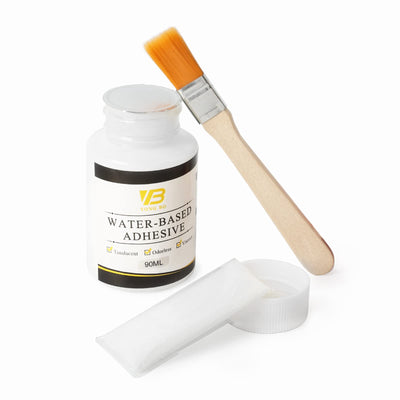 Gilding Adhesive Kit, Gold Leaf Sheets Glue, Gold Foil Paint for Craft Art, Epoxy Resin, Glass, Wood Use（90 ml + Brush + Gloves)