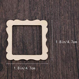 Amosfun 10pcs Lace Square Photo Frame Shape Wooden Pieces Cutouts Craft Embellishments Wood Ornament Manual Accessories for DIY Art Amosfun
