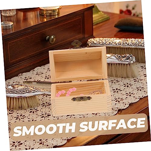 VOSAREA 2pcs Pirate Treasure Chest Wooden Box Wooden Treasure Organizer Rustic Jewelry Chest Unpainted Wood Chest Unfinished Wooden Kids Storage Bin VOSAREA