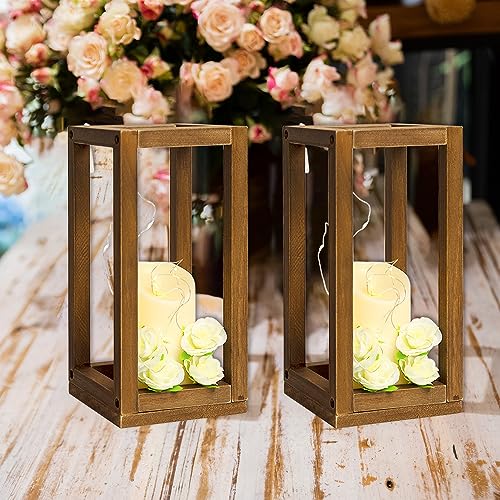 6 Bulk Wedding Lantern Centerpiece, Rustic Wedding Table Decoration,  Farmhouse Decor, Wooden Candle Holder, Country Barn Wedding Gift 