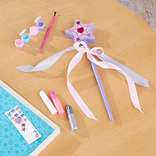 Melissa & Doug Created By Me! Paint & Decorate Your Own Wooden Princess Wand Craft Kit, Pink - Great For Rainy Days, Toys For Kids Ages 4+ Melissa & Doug