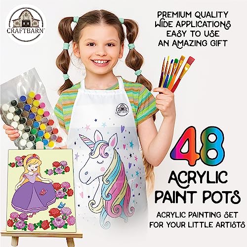 CRAFTBARN - Painting Kits for Kids Ages 4-8 | Craft Paint Set for Boys & Girls Ages 3-5 | Unicorn Princess Mermaid Theme Children’s Paint with Water