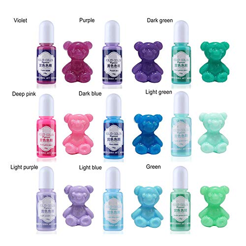 Miraclekoo 18 Colors Epoxy UV Resin Pigment Opaque Liquid Epoxy UV Resin Dye Resin Colorant, 0.35oz Each Miraclekoo