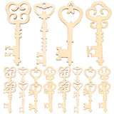 Amosfun 20 Pcs key keys for crafts wooden shapes wood santas slices blank log craft bookmarks embellishments replacement- Handmade Unfinished Wooden Amosfun