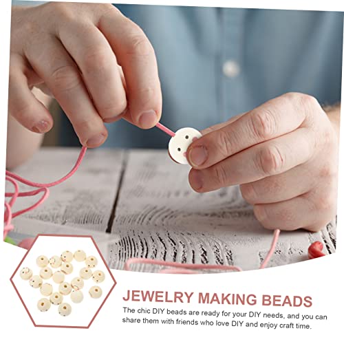 Operitacx 20pcs Doll Wooden Beads Wooden Beads Bulk Kids Beads Face Wood Spacer Beads Doll Head Beads Wooden Head Beads Smile Spacer Beads Crafts for Operitacx