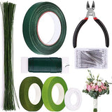 GLAMFIELDS Floral Arrangement Kit with Floral Tape, 26 Gauge Floral Stem Wire, 22 Gauge Floral Wire, Cutter, Boutonniere Flower pin for Bouquet Stem GLAMFIELDS
