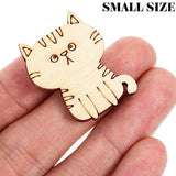 ibasenice 100pcs Wood Cat Cutouts Unfinished Wood Cat Shape Cutouts Blank Wood Cat Lover Pet Animal Door Hanger Wood Cat Ornament Slices for DIY ibasenice