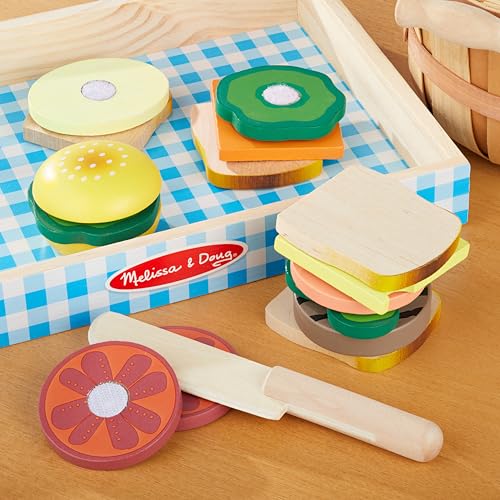 Melissa & Doug Wooden Sandwich-Making Pretend Play Food Set Melissa & Doug