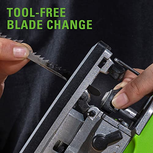 Greenworks 24V Brushless 1" Cordless Jig Saw (3,000 SPM / 4 Settings / LED Light), 4.0Ah USB Battery and Charger Included Greenworks