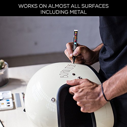 Paint pens for Rock Painting - Wood, Glass, Metal and Ceramic Works on Almost All Surfaces Set of 15 Vibrant Medium tip Oil Paint Marker Pens, Quick ARTIQO