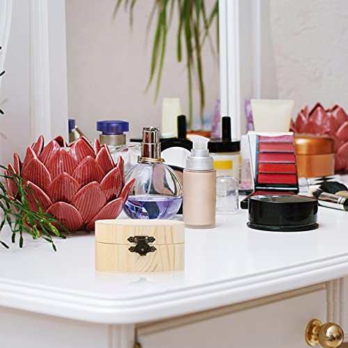 DOITOOL 2pcs Unfinished Round Wood Storage Box with Lid Jewelry Container for Wedding Party DIY Craft Home Storage Organizer Decorative Box DOITOOL