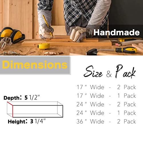 ROOREVO Wall Floating Shelves, Rustic Wood Shelf for Wall Mounted - Wooden Handmade Shelves for Bathroom Kitchen Livingroom(Walnut, 36 Inch - 2 Pack) ROOREVO