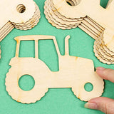 Pack of 24 Unfinished Wood Farm Tractor Cutouts - Made in USA Blank Tractor Wooden DIY Shapes for Scouts, Camps, Vacation Bible School, & Birthday Factory Direct Craft