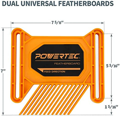 POWERTEC 71551V Safety Kit - Featherboard, Push Block and Push Stick, 3 PK