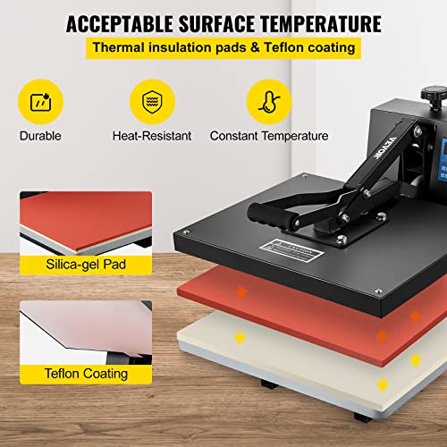 VEVOR Heat Press 16x20, 1700W Power Heat Press Machine, Fast Heating, High Pressure Heat Press Machine for T-Shirt, Digital Industrial Sublimation VEVOR