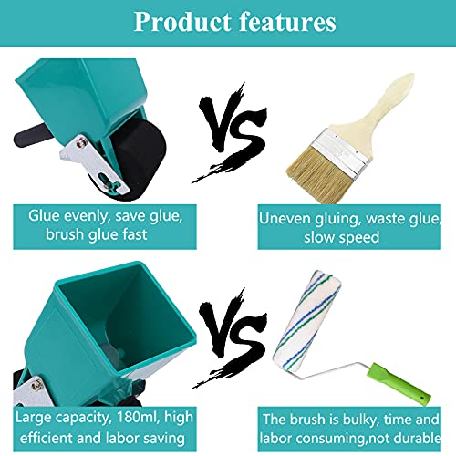 Msfullsea Portable Glue Applicator Roller 180ml Glue Roller Woodworking DIY Handheld Adhesive Roller with Flow Control Switch (3in) Msfullsea