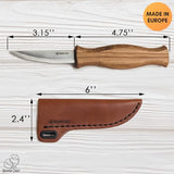 BeaverCraft Sloyd Knife C4s 3.14" Wood Carving Sloyd Knife with Leather Sheath for Whittling and Roughing for Beginners and Profi Durable High Carbon BeaverCraft