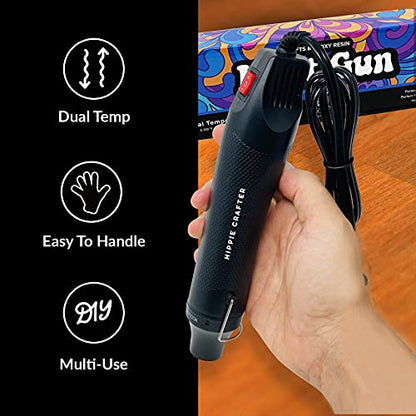 Craft Heat Gun for Crafts 2 Speed Small Heat Gun for Resin 300W Mini Hot Air Art Torch Tool for Polymer Clay Dryer Candle Making Shrink Wrapping