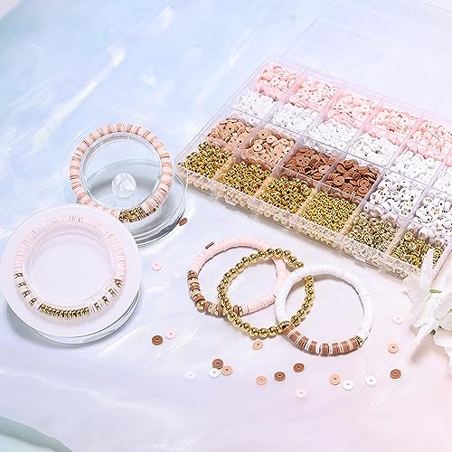 LFLIUN Bracelet Making Kit Friendship Gold Beads Clay Beads Jewelry&Bracelet Making Kit for Girls Charm Bracelet Maker Set with Letter Beaded Kit for