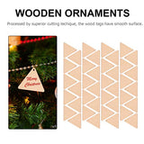 EXCEART 100pcs Wooden Cutouts for Crafts Triangle Wood Cutout Unfinished Painting Wooden Pieces Slices with Hole Pendant Ornaments 40mm EXCEART