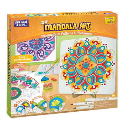 Imagimake Mandala Art Kit | Watercolor Paint Set | 12 Exciting Mandala Projects in Arts and Crafts for Kids Ages 8-12 | Teen Gifts for Girls Ages