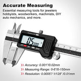 werka Digital Caliper, 0-6” Calipers Measuring Tool, Micrometer Caliper with 0.001”High-Accuracy,Inch/Fraction/Millimeter Conversions Button,4 werka