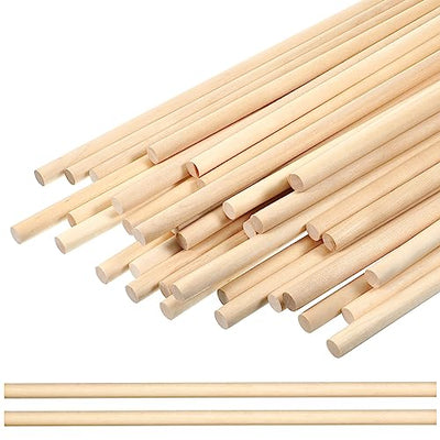 Sintuff 36 Pcs Wooden Dowel for Crafts Wood Dowel Rods Unfinished Wood Sticks Hardwood Sticks for Cake Support Crafts(1/2 x 36 Inch)