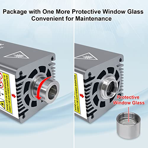 LASER TREE 40W Laser Module, 5W Optical Output Power Laser Cutter Module w/Metal Air Assist, Compatible with Laser Engraver Laser Cutter Machines LASER TREE