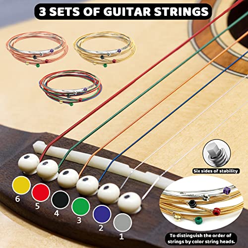 Anvin Acoustic Guitar Accessories Kit Including acoustic Guitar Strings, tuner, guitar capo, 3-in-1 restring tool, guitar picks, pick holder, bridge Anvin