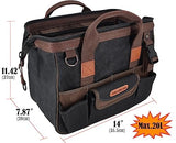 30-Pockets Canvas tool bag, 14-Inch Heavy Duty tool bag, Waxed Canvas tool bags heavy duty, Tool duffel, Lineman tool bag, Electrician tool bag, Tool WELKINLAND
